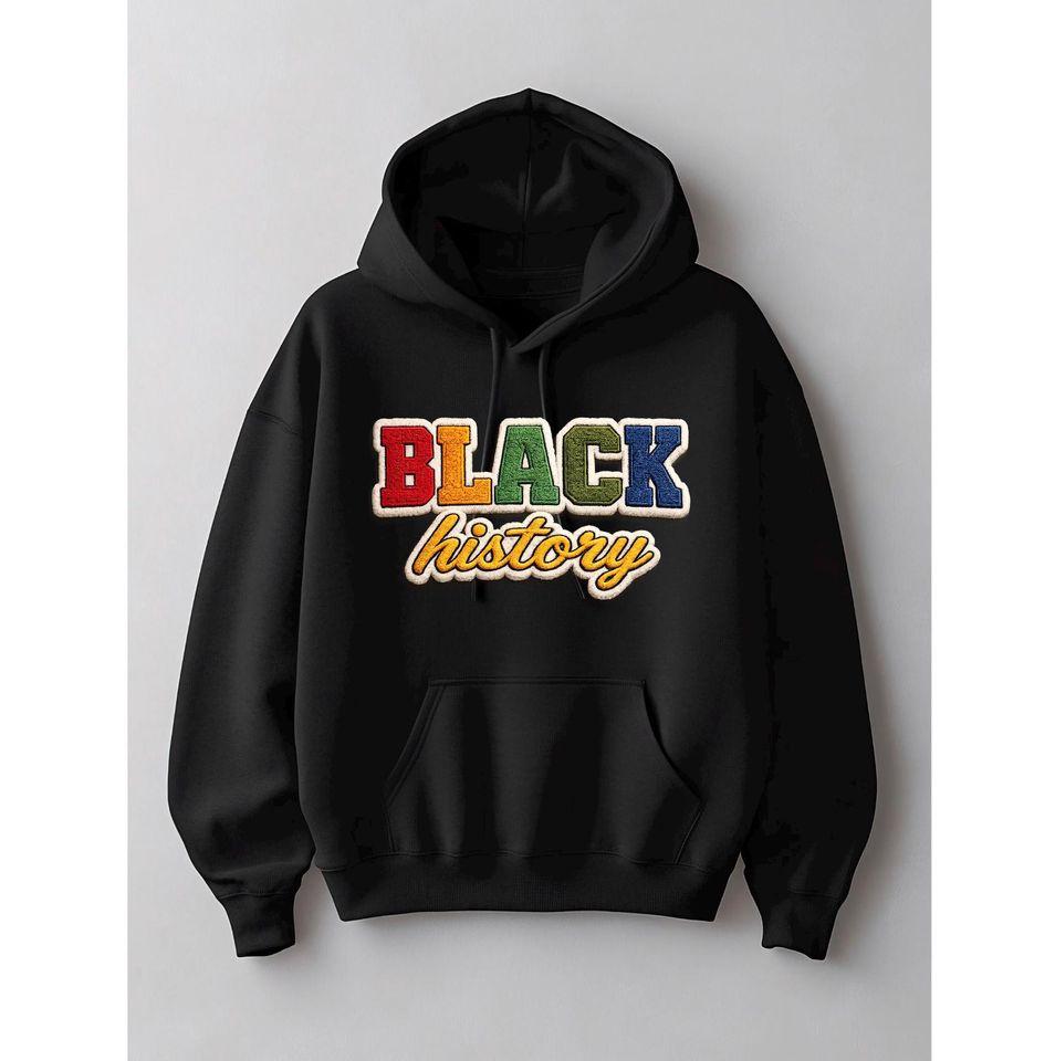 Black History Faux Chenille Hoodie & Crewneck Sweatshirt | Commercial DTF Patch | Unisex Heavyweight Pullover