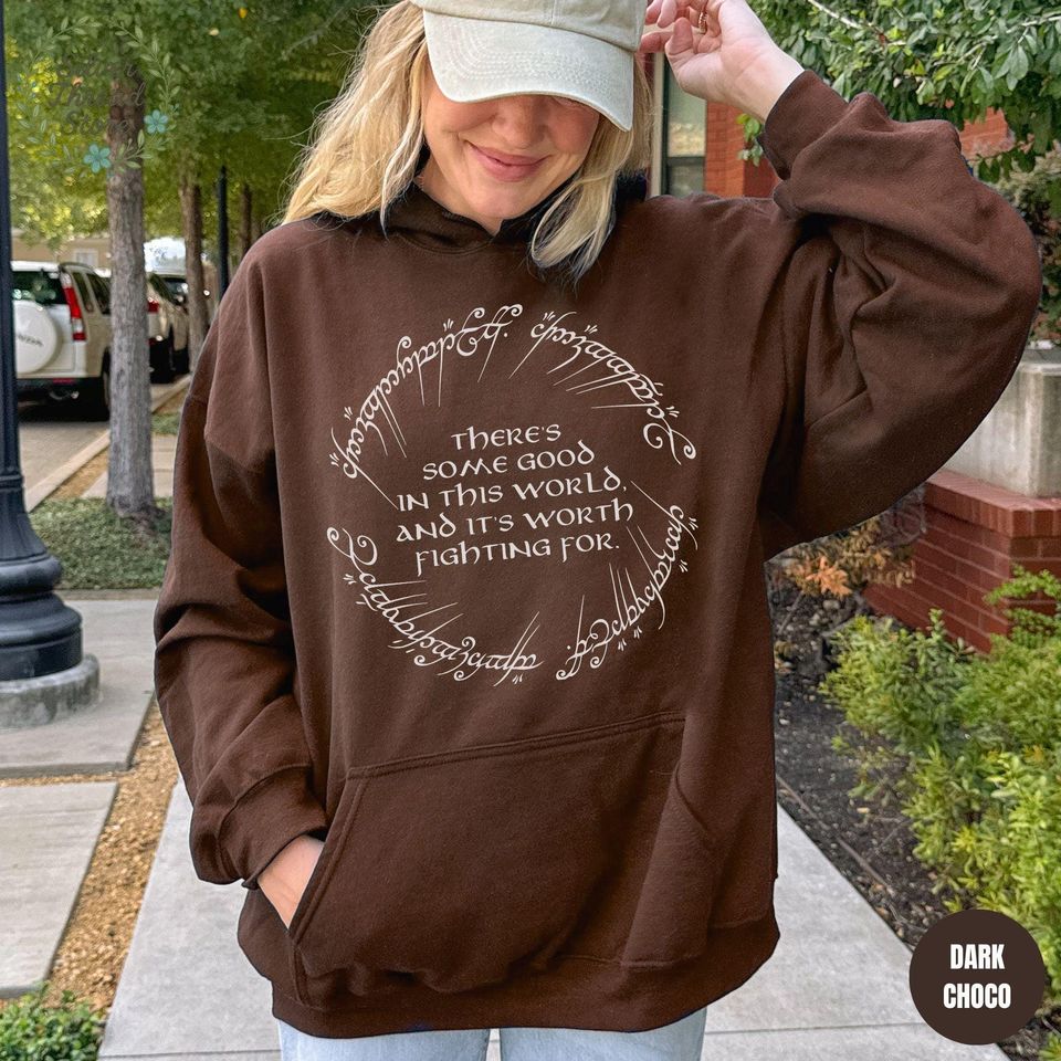 Some Good In This World Unisex Hoodie, Subtle Elvish Book Lover Graphic Hoodie, Bookish Pullover, Fantasy Book Lover Apparel Gifts