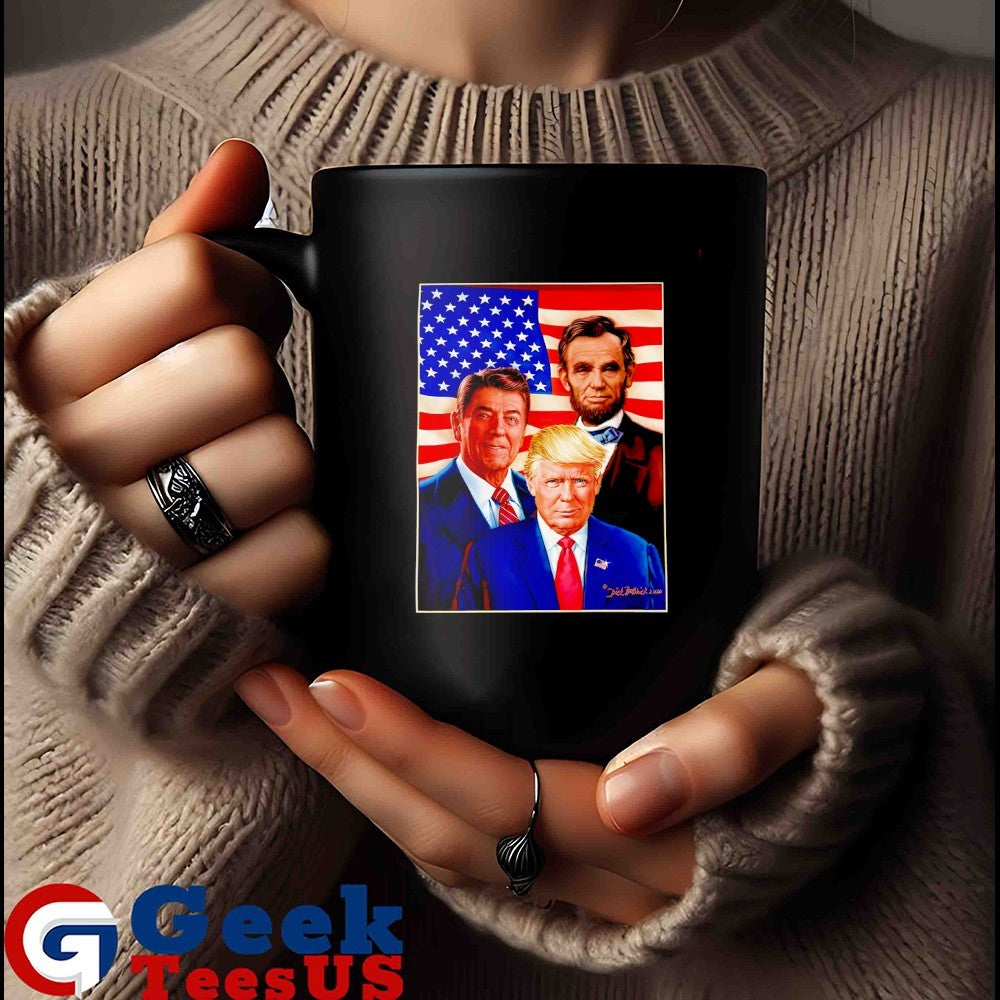 Abraham Lincoln Ronald Reagan and Donald Trump White House Paintings shirt