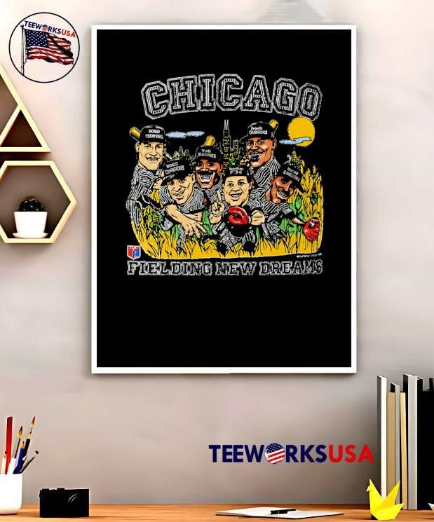 Chicago Fielding New Dreams Vintage Baseball Players Pinstripe T-Shirt