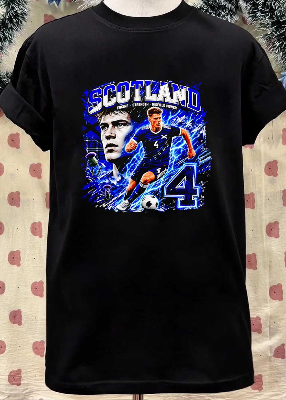 Engine, Strength, Midfield Power, Scotland Soccer Player Action, T-Shirt