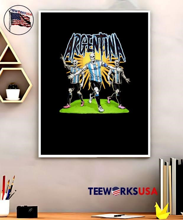 Grim Reaper Soccer Fans Argentina T-Shirt
