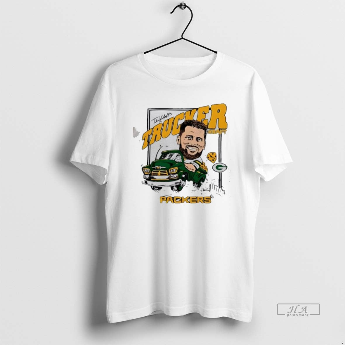 Official Green Bay Packers Tucker Kraft Trucker Cartoon