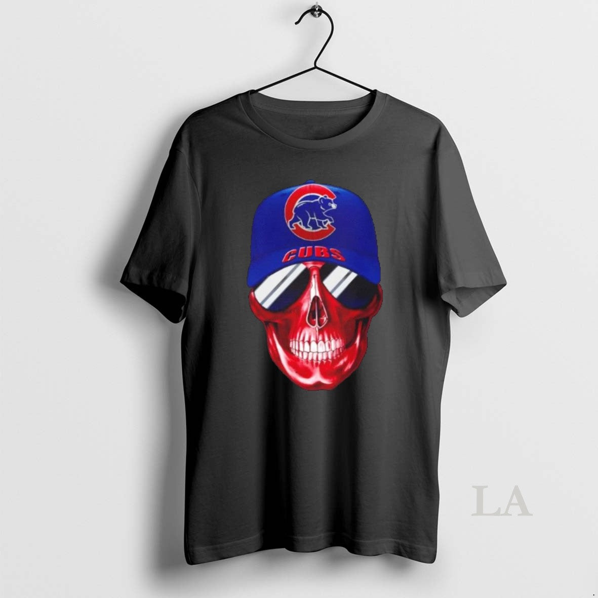 Original Skull Wearing A Cap Chicago Cubs And Smiling With Fans