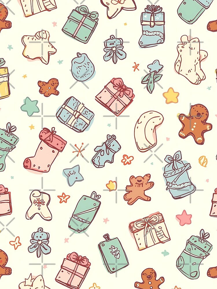 Cute Christmas Cookie and Gift Pattern by CANDO ART STORE