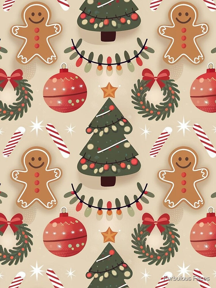 Merry Christmas Seamless Pattern by Furbulous Faces