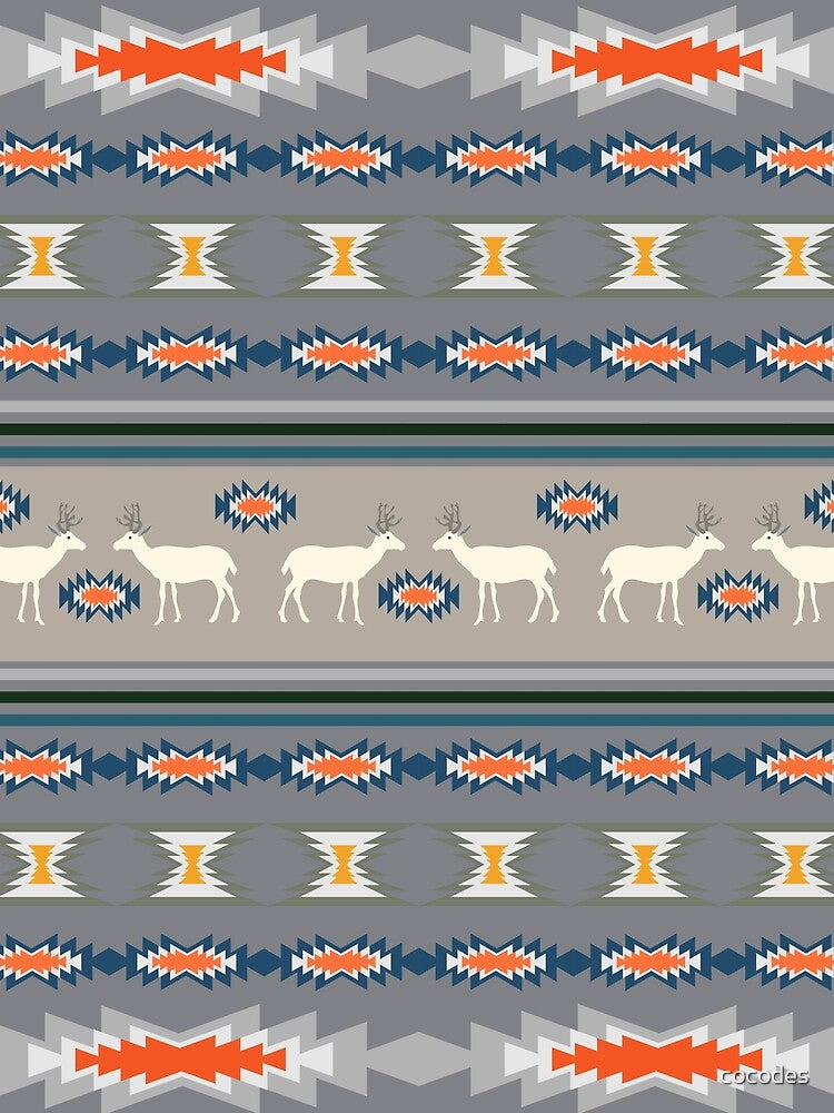 Decorative Christmas pattern with deer by cocodes