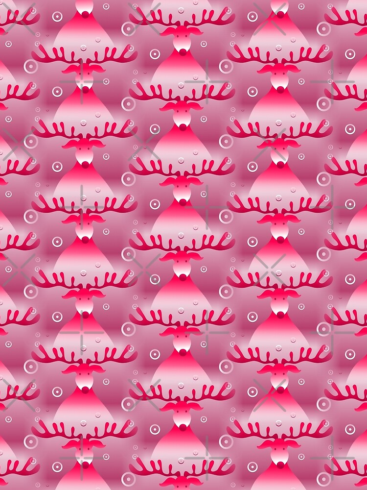 Cute Christmas Reindeer Pattern in Red by Laughing At Leaves