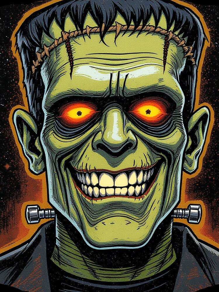 Frankenstein Monster – Spooky Halloween Horror Illustration by DamianRoy88