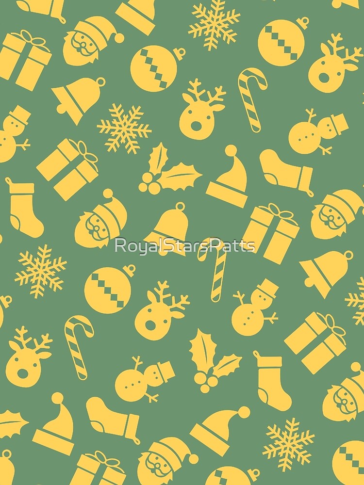 Green Winter Merry Christmas Holiday Pattern - Christmas Gift Baskets by RoyalStarsPatts