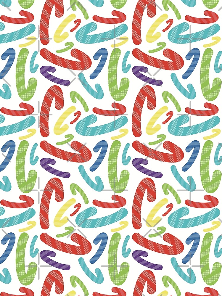 Rainbow Candy Canes – Colorful Holiday Seamless Pattern by My Teal Dreams