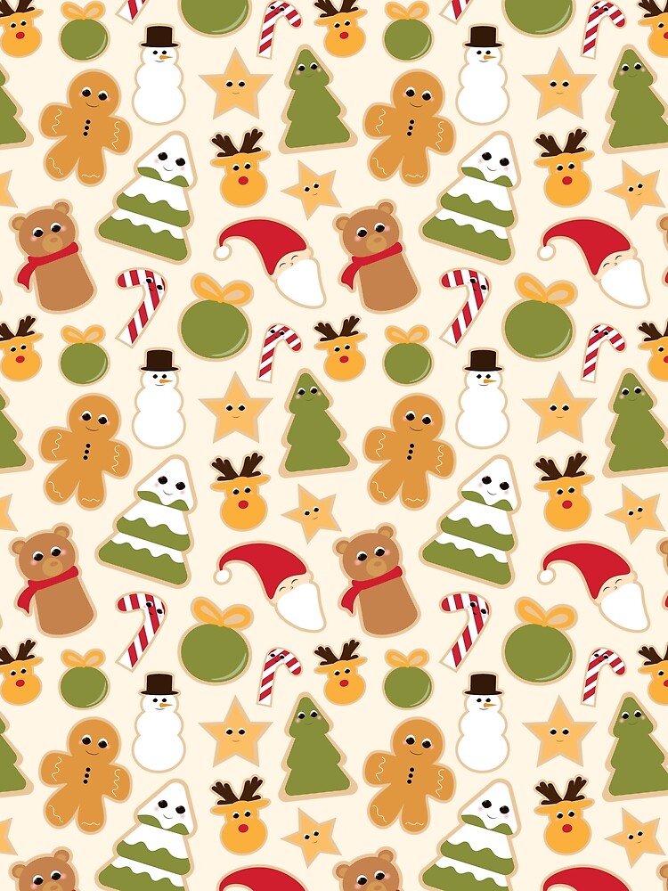 Cute Christmas Cookie Pattern – Festive Holiday Gingerbread & Santa Design by kavishkanavodani