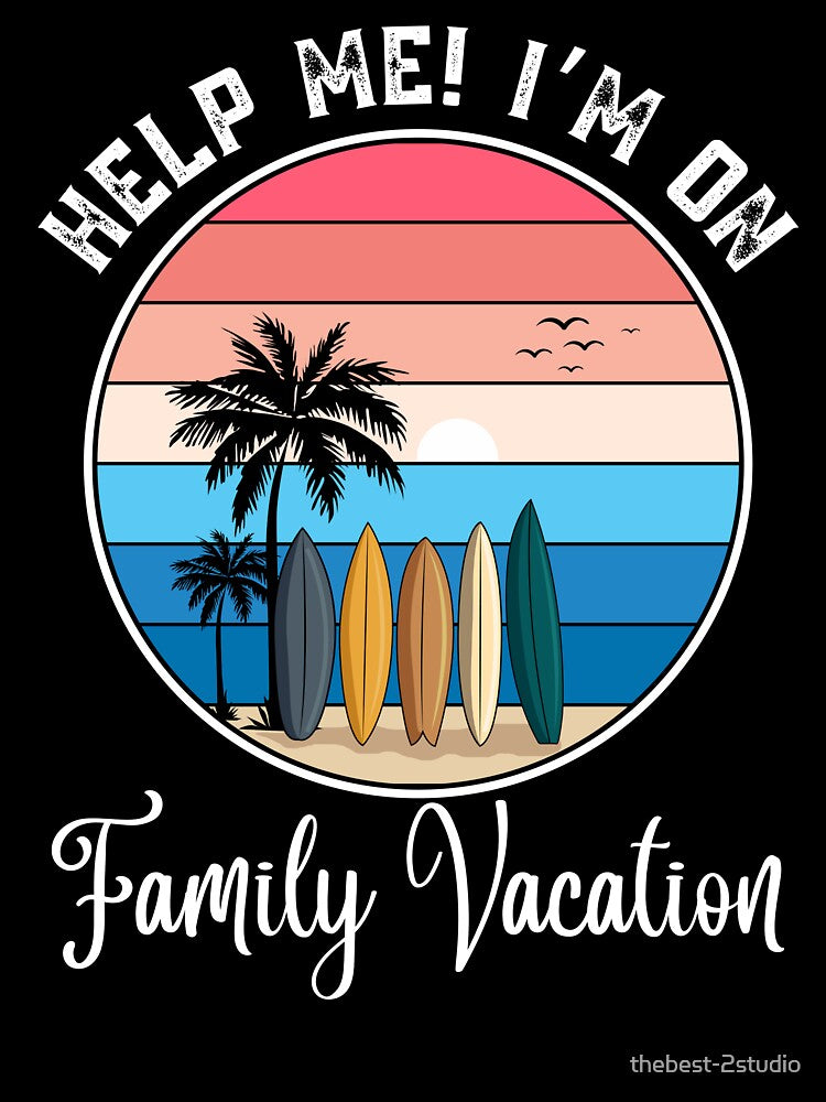Help Me! I'm on Family Vacation Vintage Summer Beach Trip by thebest-2studio