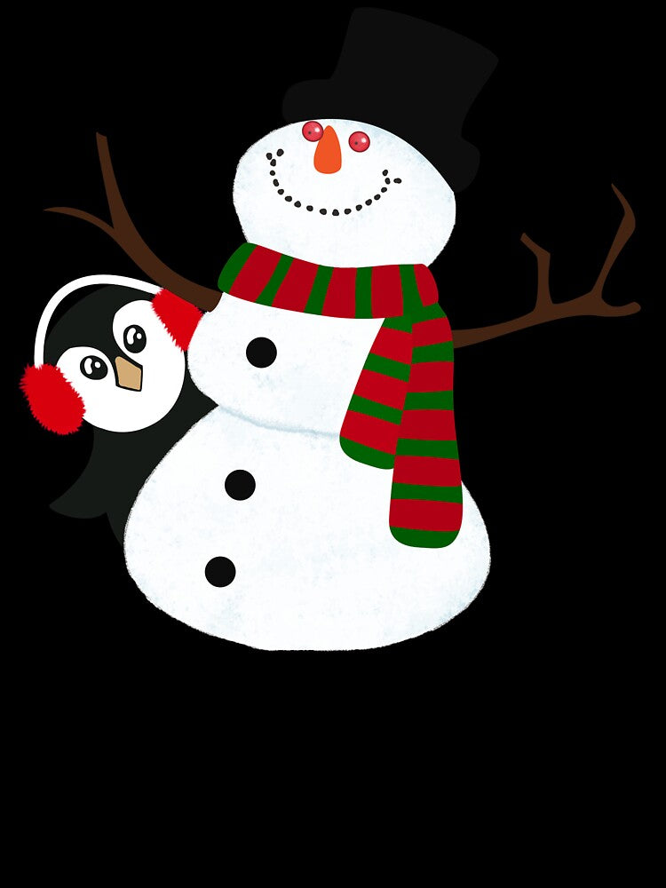 Cute Penguin Snowman Holiday Design by oursunnycdays