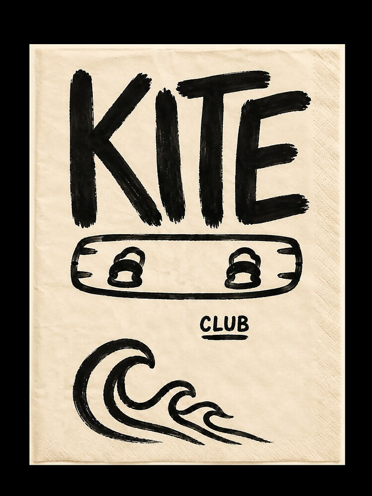 Kite Club Minimalist Coastal Surf Poster by Islabonita.