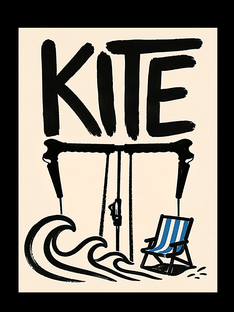 Kite Beach Club Minimal Coastal Poster by Islabonita.