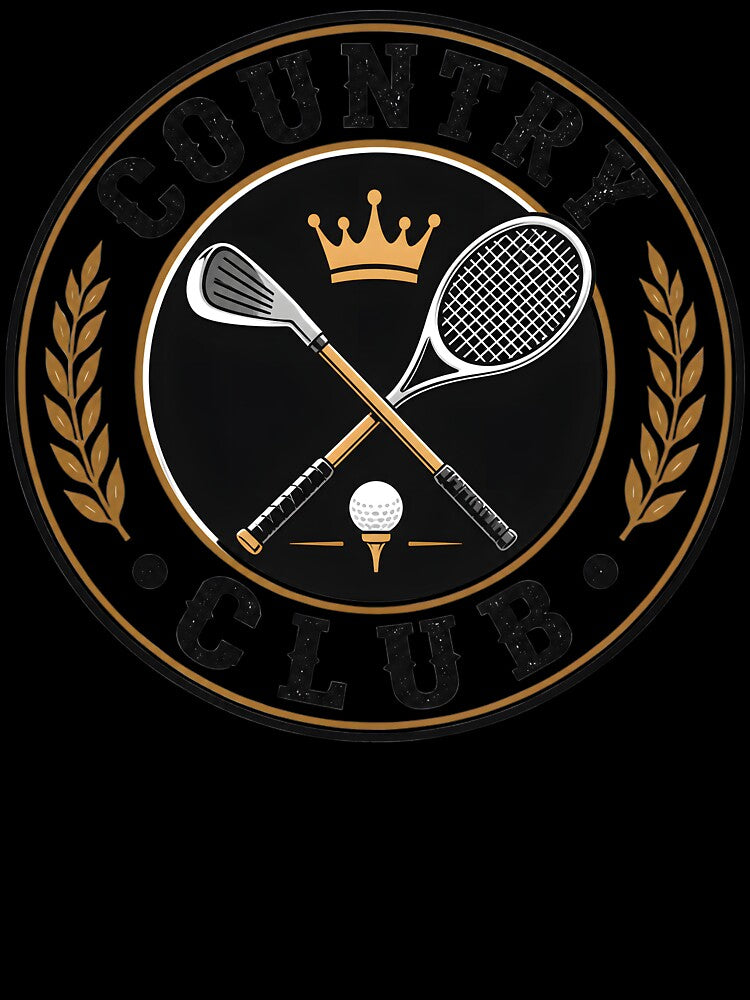 Vintage Country Club Crest Golf And Tennis Preppy Sports Logo by AnnDesignStudio