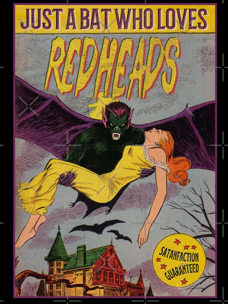 Vintage Redhead Bat Love Retro Horror Poster Halloween Gift by TheAplus