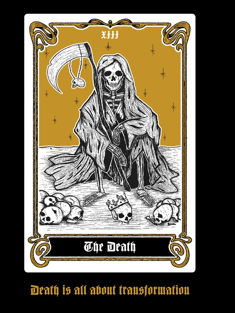 The Death Tarot Card Halloween Vintage Grim Reaper T-Shirt by bradandchloe