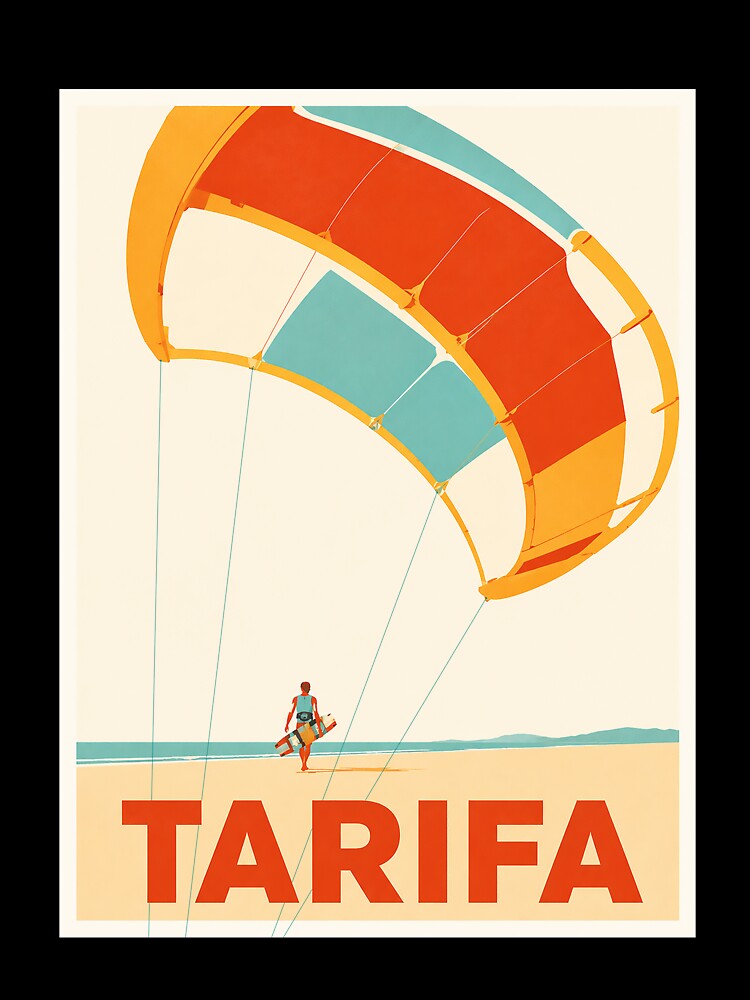 Tarifa Kitesurf Vintage Travel Poster by Islabonita.