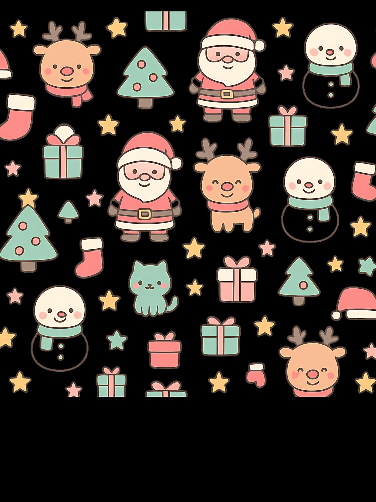 Adorable Christmas Pattern – Cute Santa, Rudolph & Snowman Holiday Design by mhose3