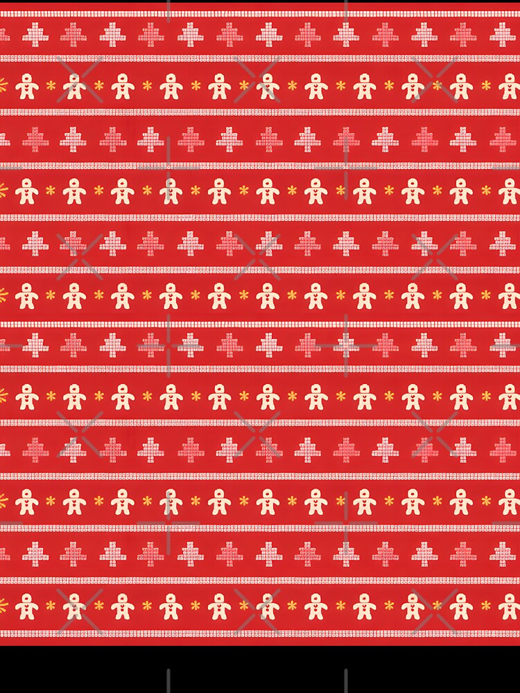 Red Christmas Gingerbread Ugly Sweater Pattern Design by DrawHandArt