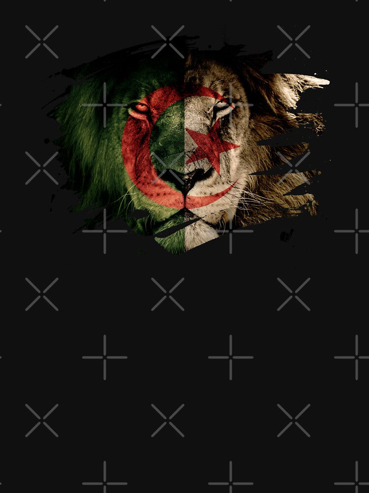 Algeria Flag & African Lion Picture Algerian Pride T Shirt by ockshirts