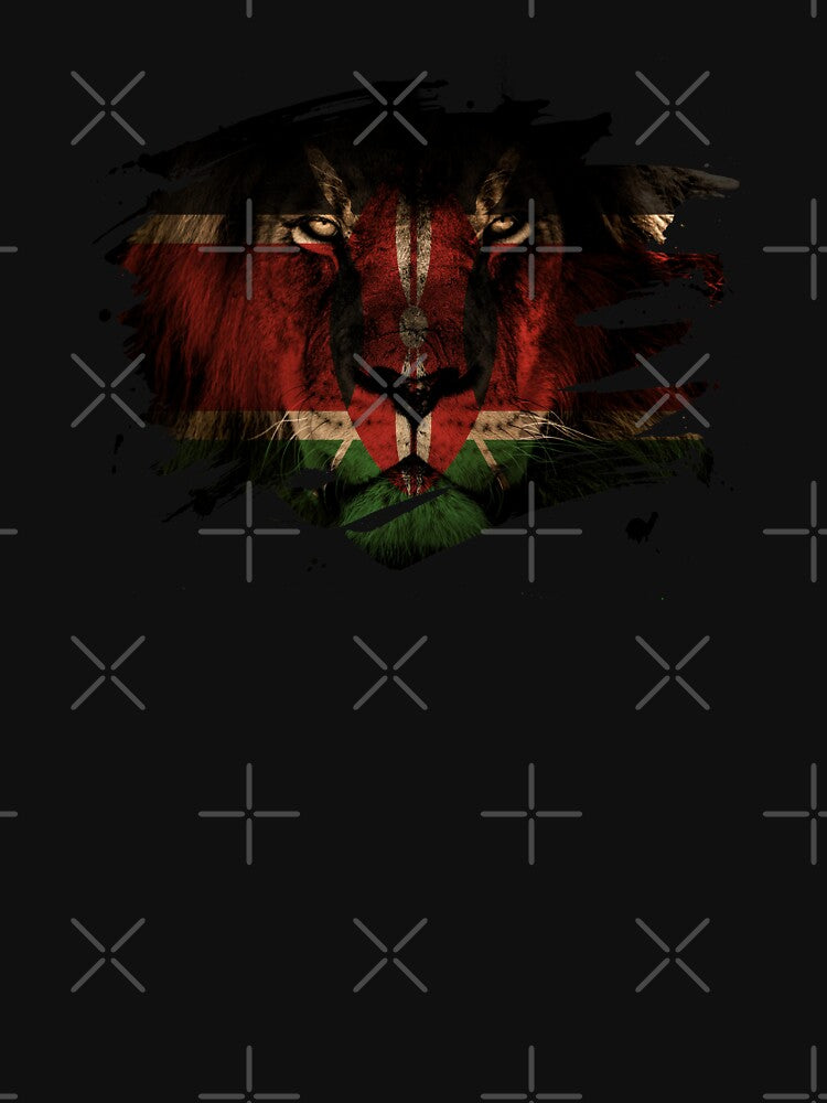 Kenya Flag & African Lion Picture Kenyan Pride T Shirt by ockshirts