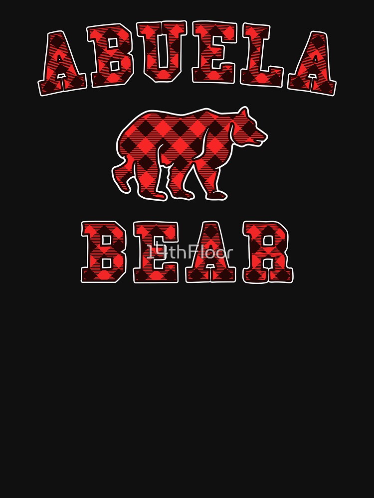 Abuela Bear Red Buffalo Plaid Matching Family Christmas by 14thFloor