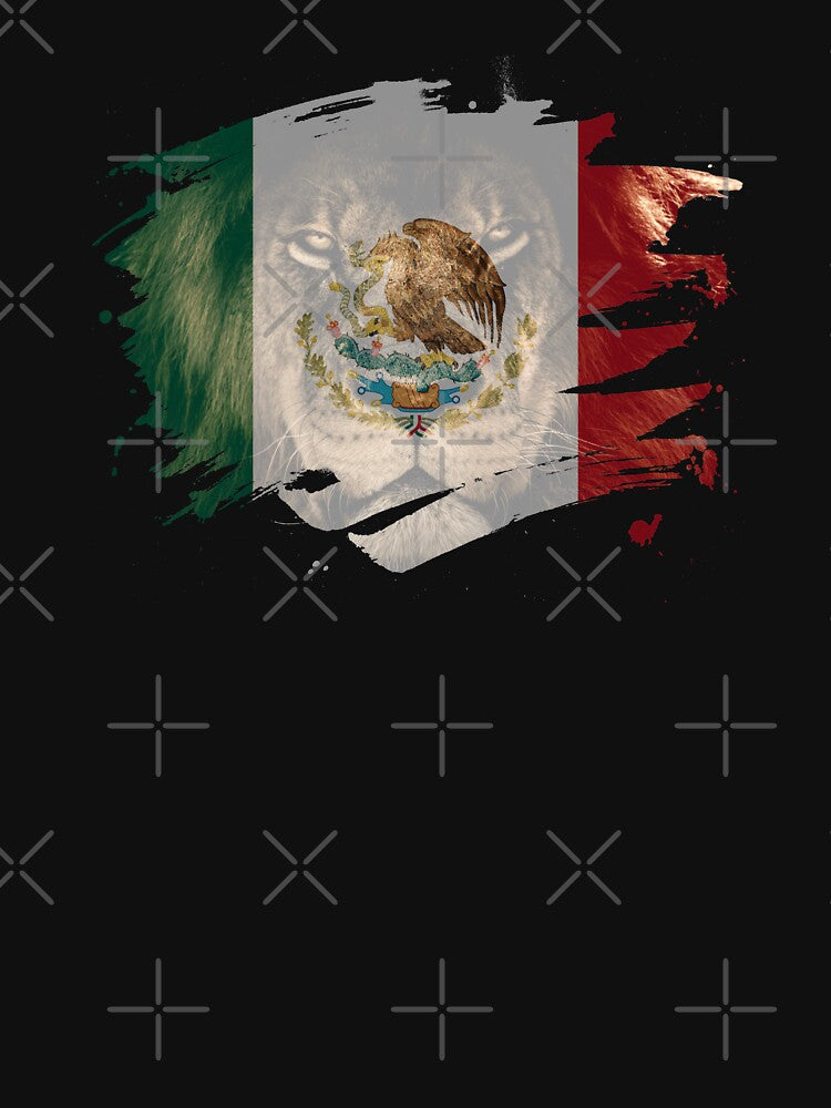 Mexico Flag & African Lion Picture Mexican Pride T Shirt by ockshirts