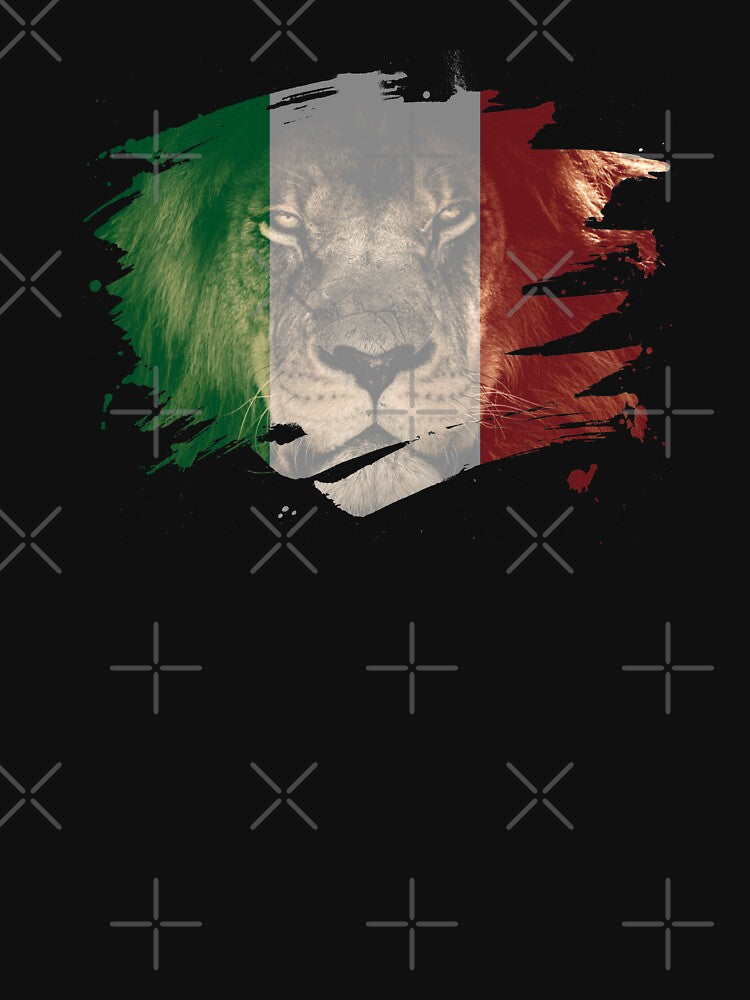Italy Flag & African Lion Picture Italian Pride T Shirt by ockshirts