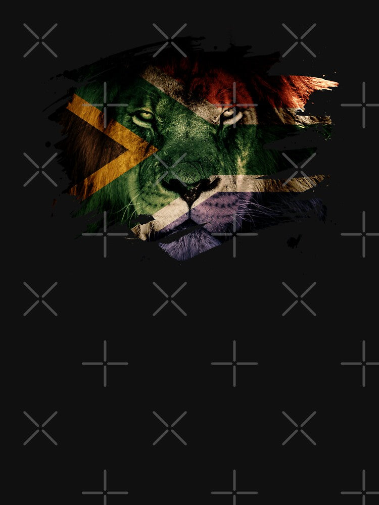 South Africa Flag & African Lion Picture South African Pride T Shirt by ockshirts