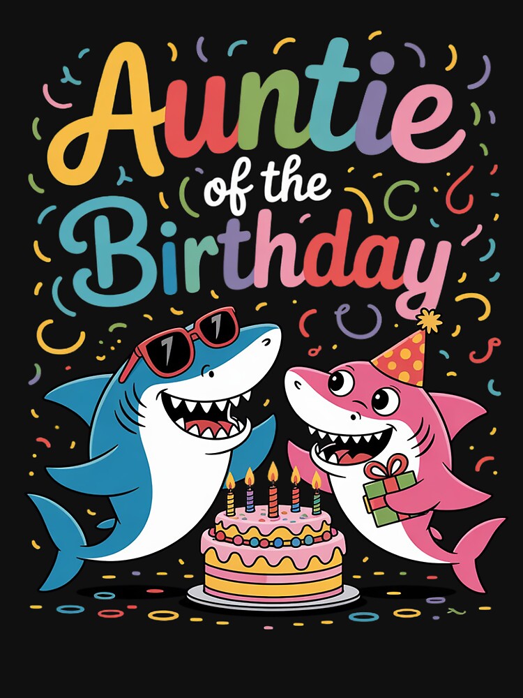 Auntie Of The Shark Birthday Family Matching Birthday Nephew by MuteElevent