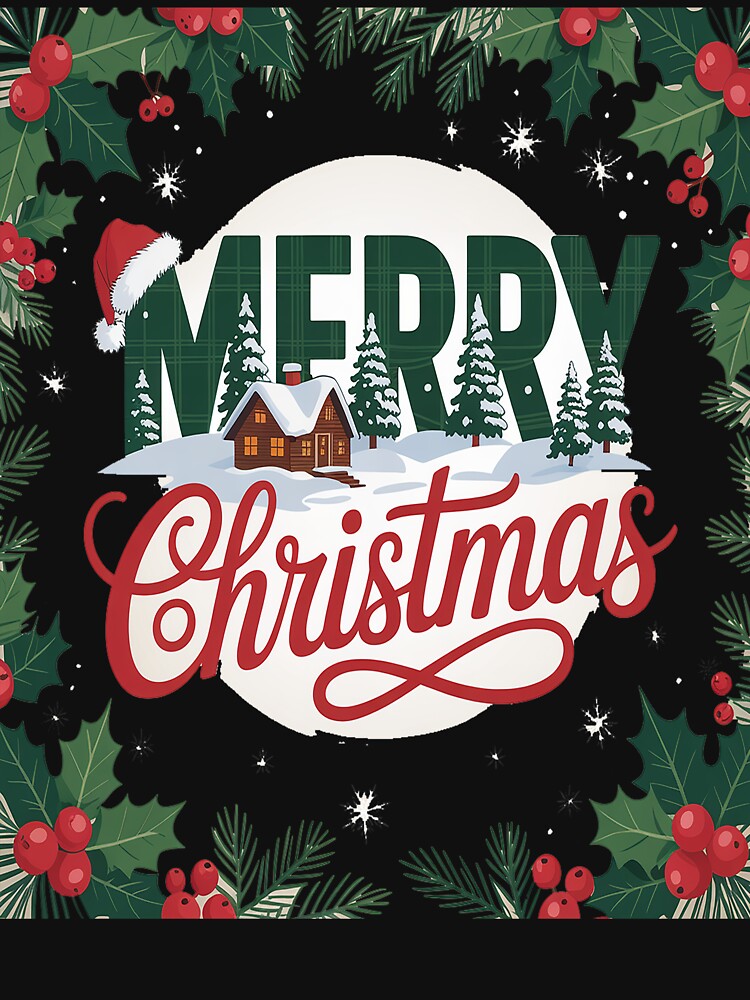 Merry Christmas Buffalo Plaid Holiday Cute Xmas by VladoZork