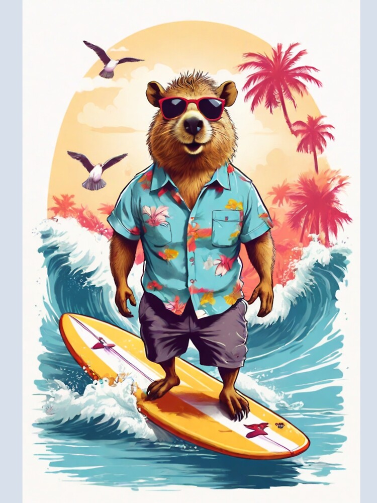 Capybara Surf Club – Vintage Wave Rider by CracStudio