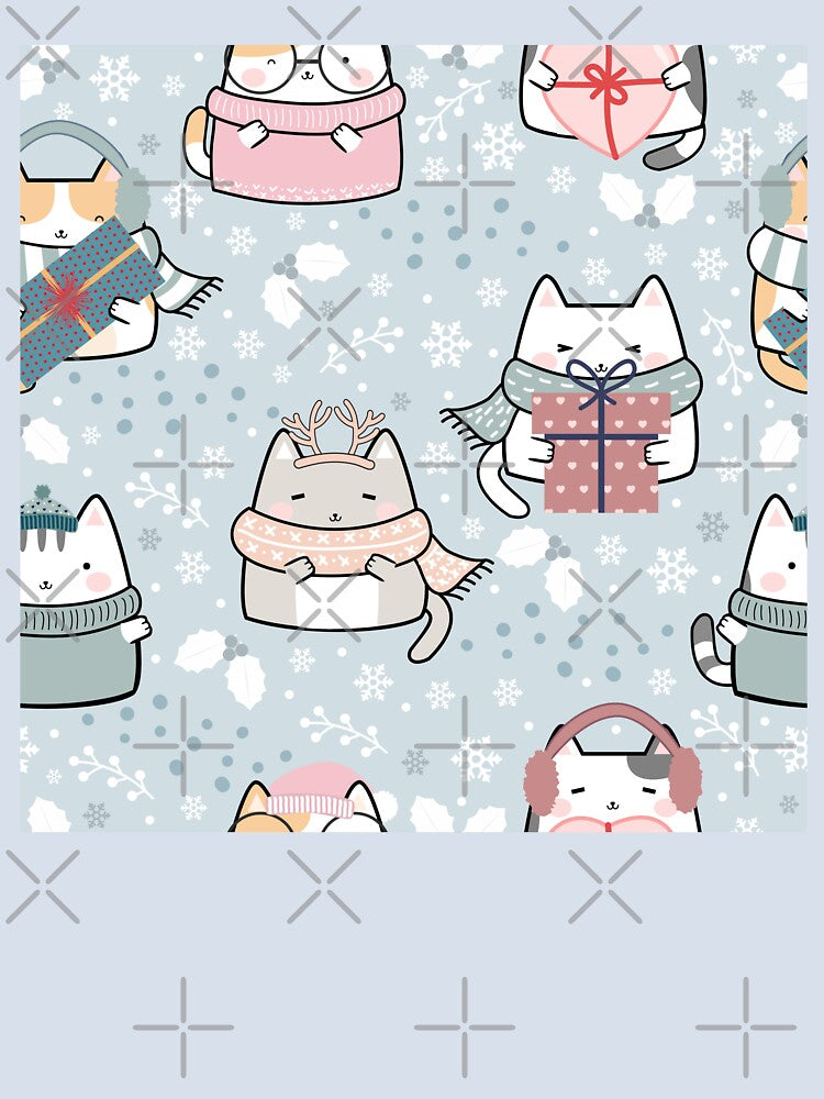 Christmas Cat Seamless Pattern by DAFIN