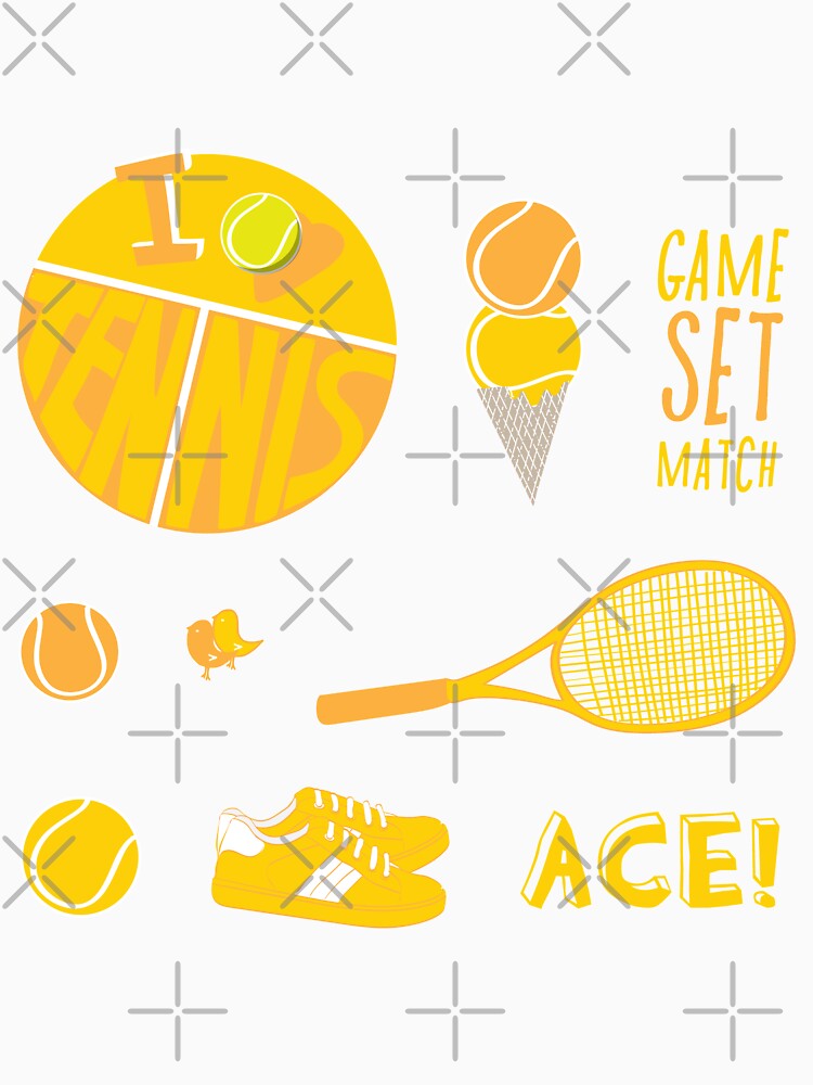 Yellow Retro Tennis Sticker Pack by The-Goods