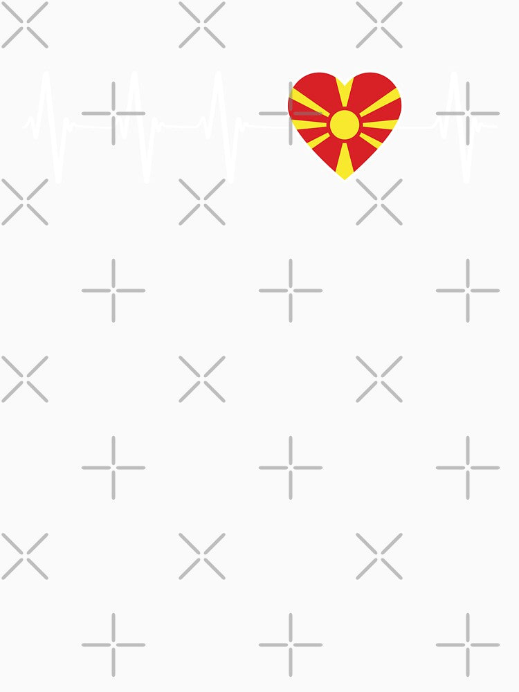 Macedonian Heartbeat I Love Macedonia Country Flag Heart Family by Eyes4