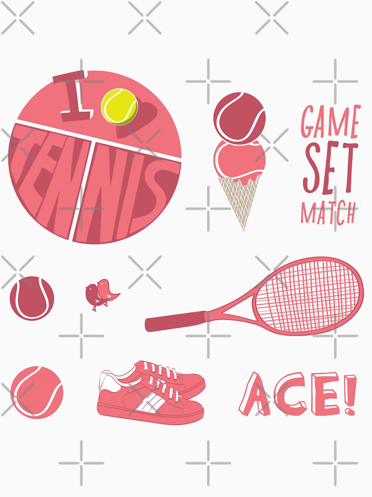 Coral Retro Tennis Sticker Pack by The-Goods