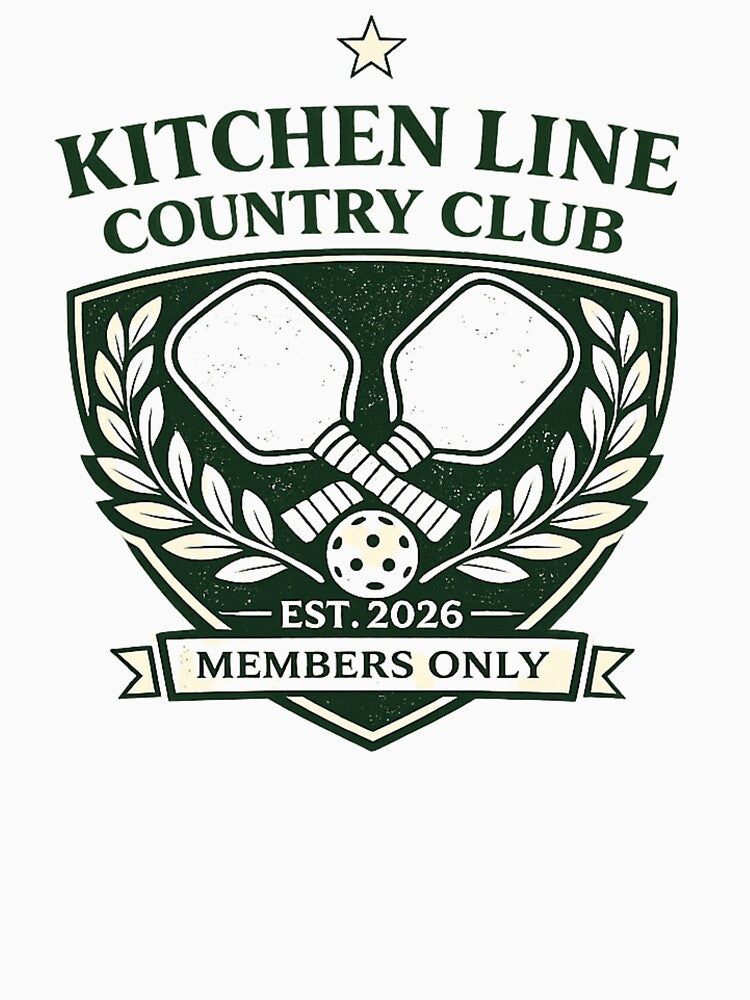Retro Pickleball Shirt – Kitchen Line Country Club Vintage Crest by TheCrookedFern