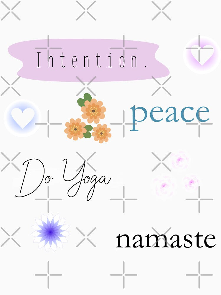 Yoga Peace Pack - Intention, Namaste, Flowers, Love, Peace by shirabee