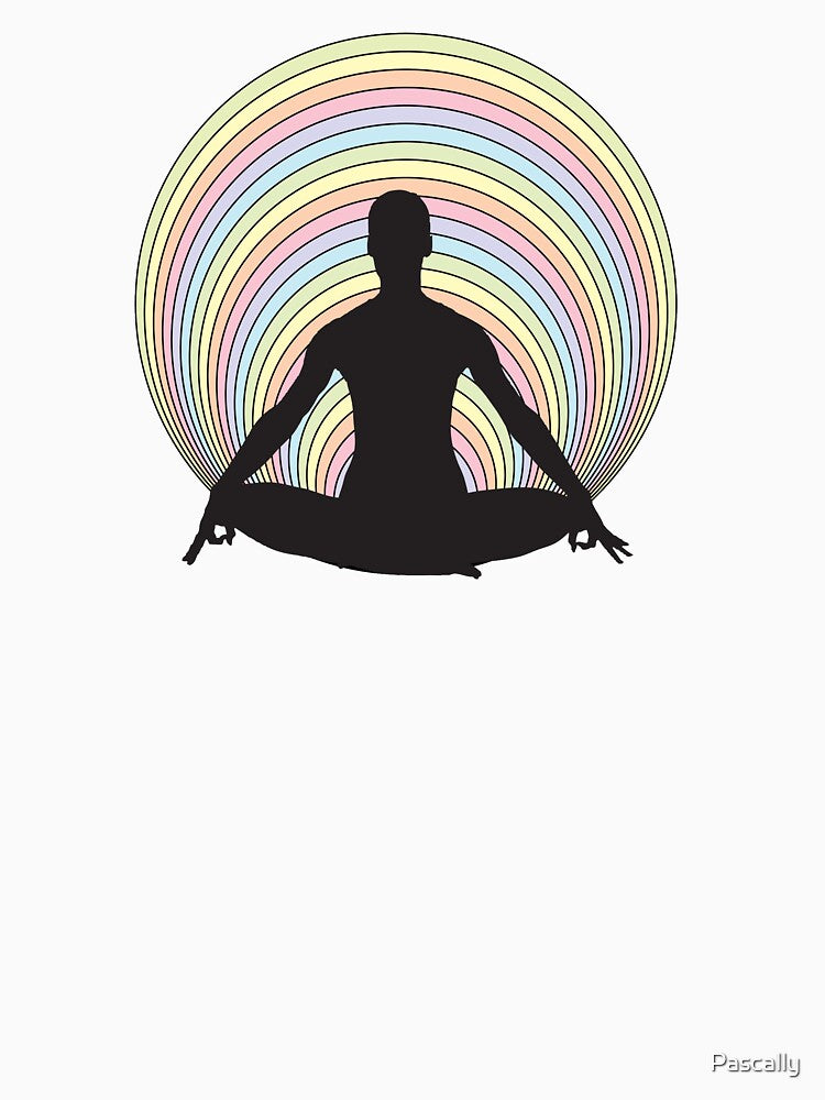 Yoga, meditation, peace, calm, relax, pastel rainbow by Pascally