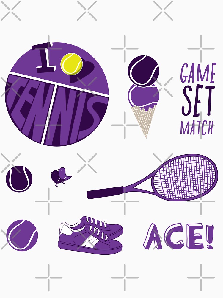 Purple Retro Tennis Sticker Pack by The-Goods
