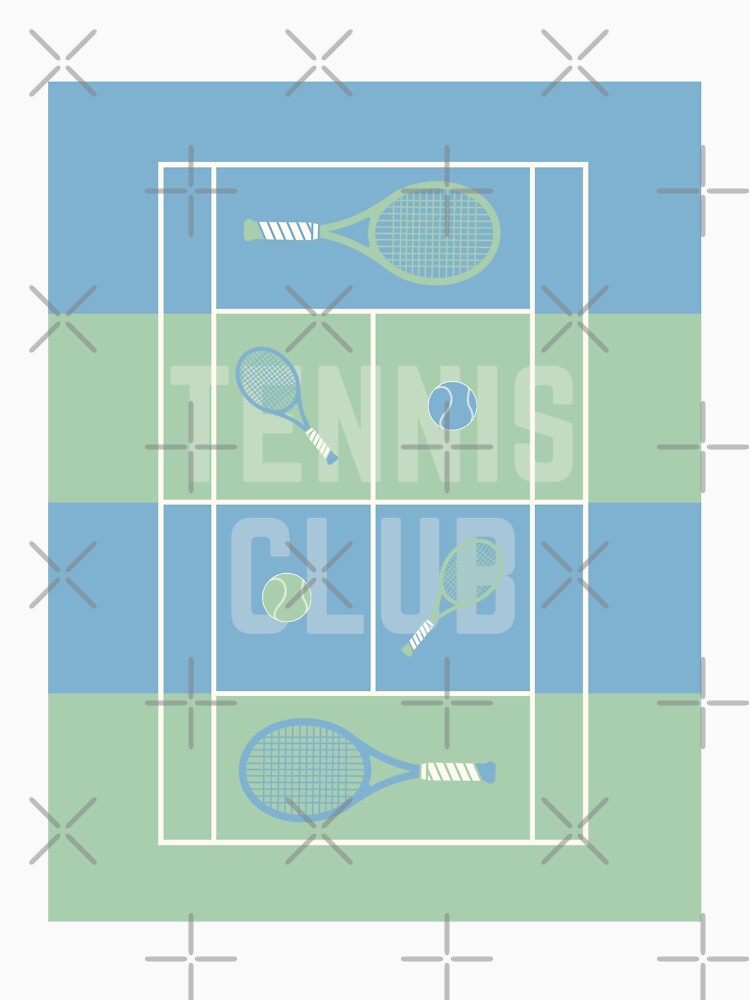 Vintage Preppy Tennis Club Aesthetic Illustration by HBBS DESIGNS