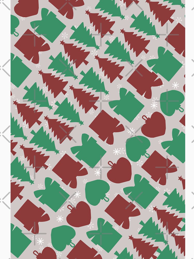 Red & Green Christmas Trees and Gift Boxes Pattern. by HopeAndHustle