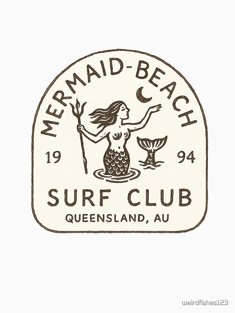 Vintage Mermaid Beach Surf Club Emblem by weirdfishes123