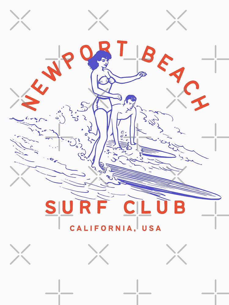 Retro Newport Beach Surf Club Design – Classic California Surfing Vibes by Retro Travel Design