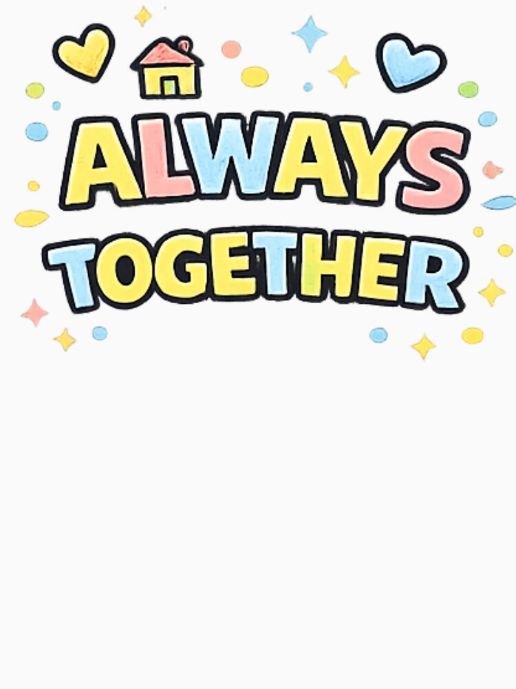 Always Together - Family Childlike Crayon Lettering Art by LEFTERIS-DESIGN