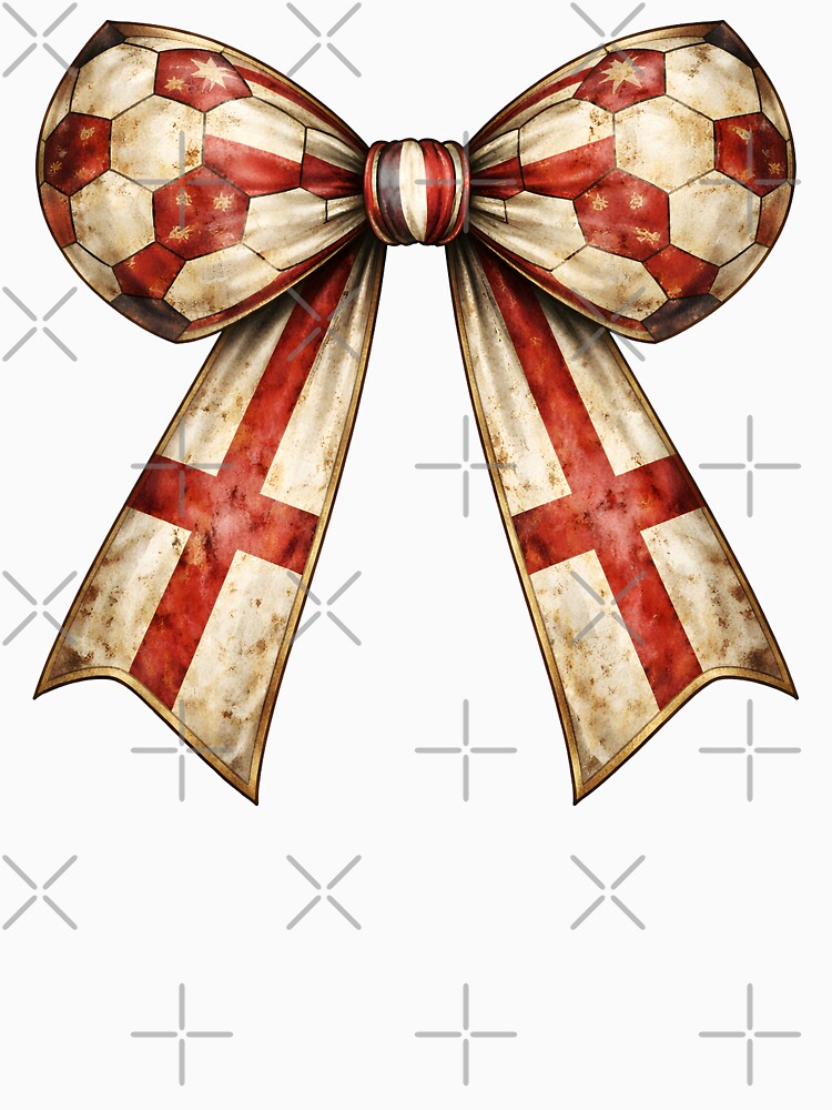 Patriotic Soccer England Flag Patterned Fan Coquette Vintage Bow by MuniraWearify