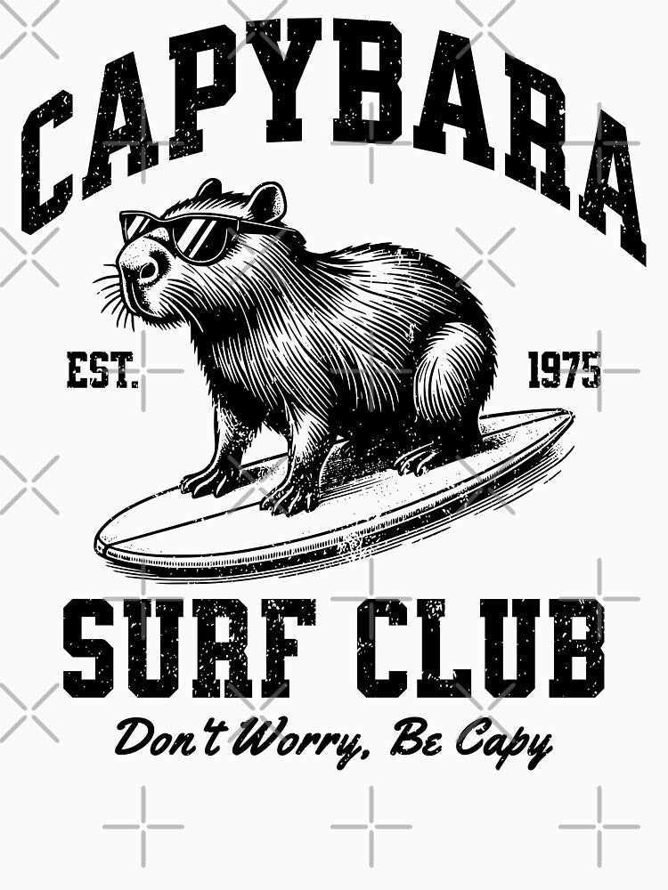 Vintage Capybara Surf Club Don’t Worry Be Capy by EthosWear
